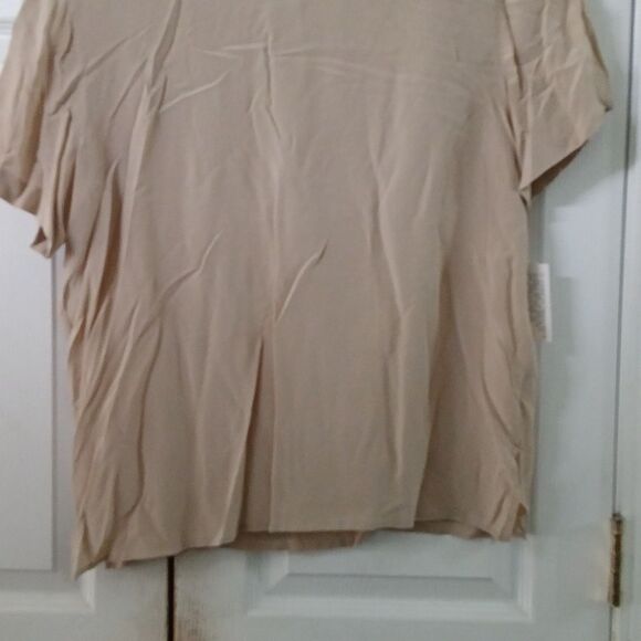 Rena Rowan for Saville vintage   tan short sleeve silk blouse Sz 16 NWT - Picture 2 of 9
